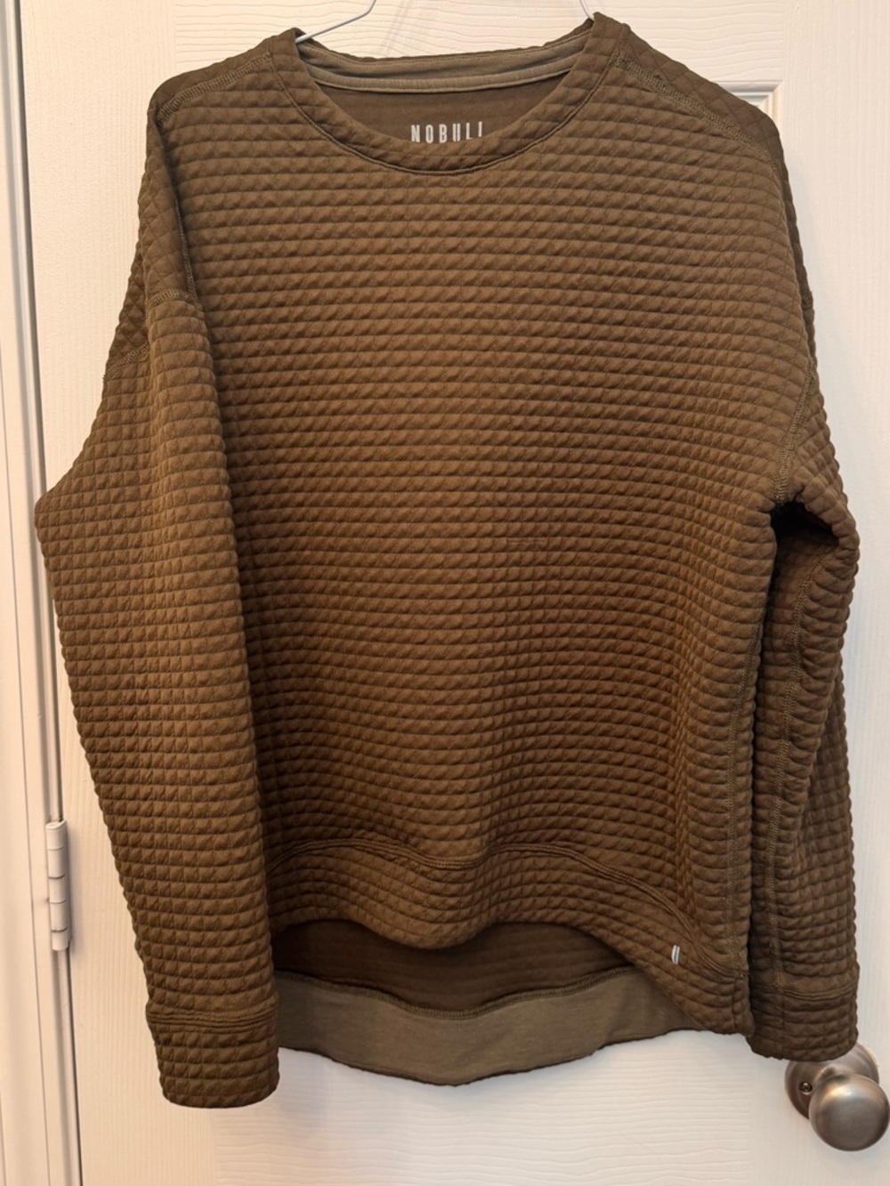 NOBULL Quilted Olive Crewneck Sweater